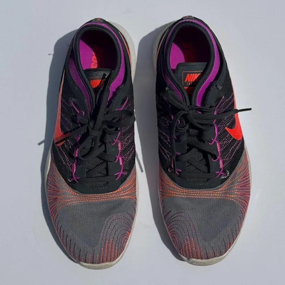 Nike Sneaker Women's Size 8 Pink Black Multicolor Fitsole Training Flex Adapt